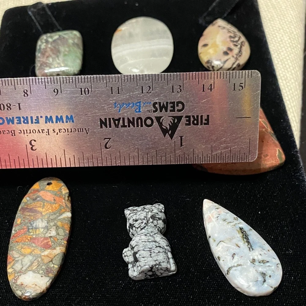 Nine Assorted natural Gemstone pendants for jewelry makers